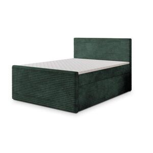 MASSENO AMERICKÁ POSTEL NOLEN 180x200 cm, s matrací a úložným prostorem, tmavě zelená obraz