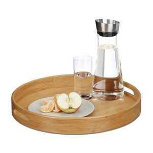Relaxdays TÁC Přírodní bambus kulatý 38, 5 cm obraz