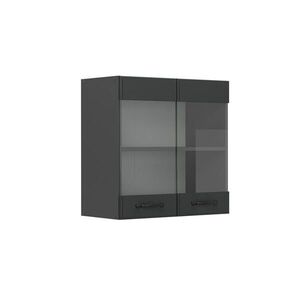 Vicco SKLENĚNÁ KUCHYŇSKÁ SKŘÍŇKA R-Line Antracitový venkovský dům 60 cm obraz