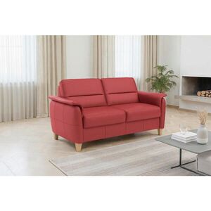 Sit & More TŘÍMÍSTNÁ POHOVKA, červená, pravá kůže obraz