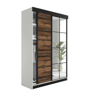 Kier Furniture POSUVNÁ ŠATNÍ SKŘÍŇ LAMARO - 138x205x59 - Bílá & Old Style obraz