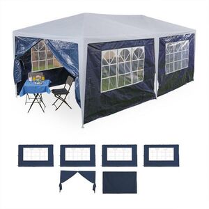 Relaxdays BOČNICE Modrá 6-dílná sada PE voděodolné 2x3 m obraz