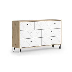 Vicco KREDENC Nizza Řemeslný dub 140.2 x 82.6 cm se 7 zásuvkami obraz