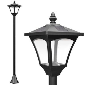 Outsunny SOLÁRNÍ lucerna s LED zahradní lucernou, cestní svítidlo 30 lumenů, výška 120 cm, černá obraz
