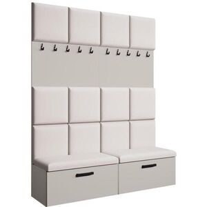 Beautysofa PŘEDSÍŇOVÁ sestava Margaret I+I 162/203/43 s čalouněnými panely a botníkem, kašmírová obraz