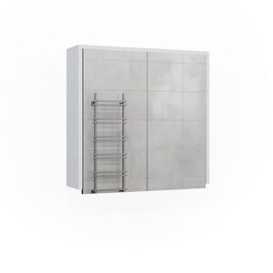Vicco KOUPELNOVÁ ZRCADLOVÁ SKŘÍŇKA Maltin Bílá/antracitová 60 x 58 cm se dvěma zrcadlovými dveřmi obraz