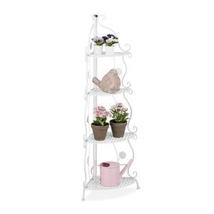 Relaxdays REGÁL bílý kovový skládací 4 police 113, 5 cm obraz