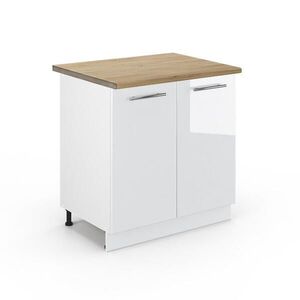 Vicco SPODNÍ SKŘÍŇKA KUCHYŇSKÉ LINKY Fame-Line, Bílá vysoký lesk/Bílá, 80 cm pracovná doska Dub Goldkraft obraz