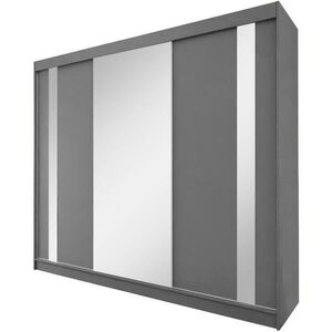 Beautysofa SKŘÍŇ s posuvnými dveřmi Gaja 240/216/61, grafit se zrcadlem obraz