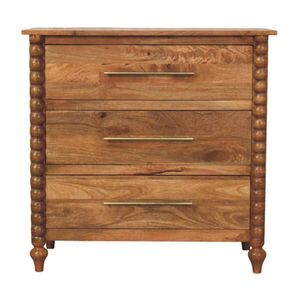 Artisan Furniture NOČNÍ STOLEK povrch v barvě kaštanu, 1 zásuvka, 2 police, hnědý obraz