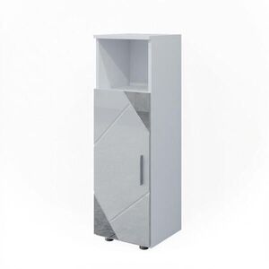 Vicco STŘEDNÍ SKŘÍŇKA Irma Bílý vysoký lesk s vložkami 30 x 95 cm obraz