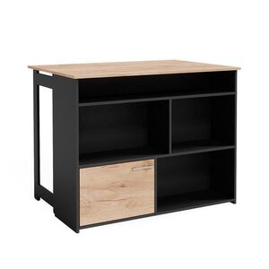 Vicco BAROVÝ STŮL Dominic Zlatý mocný dub 116 x 37 cm 4x otevřené přihrádky a 1x dveře obraz