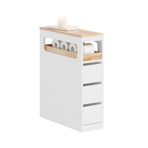 SoBuy NÍZKÁ KOUPELNOVÁ SKŘÍŇKA se 3 zásuvkami Bílá 65x23x82cm Nordický obraz