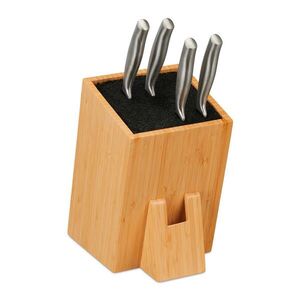 Relaxdays BLOK NA NOŽE Přírodní Černá bambus neosazený 25x14, 5x22 cm obraz