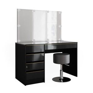 Vicco TOALETNÍ STOLEK Sherry Černá/zlatá 120 cm s osvětlením LED a stoličkou obraz