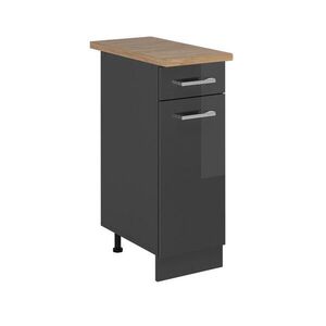 Vicco SPODNÍ SKŘÍŇKA KUCHYŇSKÉ LINKY R-Line Antracitový vysoký lesk 30 cm , PD Dub obraz
