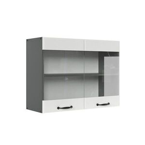Vicco SKLENĚNÁ KUCHYŇSKÁ SKŘÍŇKA R-Line Bílý venkovský dům 80 cm obraz