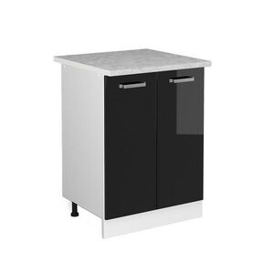 Vicco SPODNÍ SKŘÍŇKA KUCHYŇSKÉ LINKY R-Line Černý vysoký lesk 60 cm s pracovní deskou obraz
