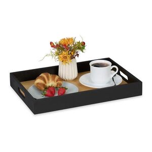 Relaxdays TÁC Černý Přírodní Bambus s úchyty 40, 5x28 cm obraz