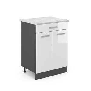 Vicco SPODNÍ SKŘÍŇKA KUCHYŇSKÉ LINKY R-Line Bílá vysoký lesk 60 cm PD Mramor obraz