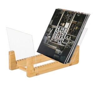 Relaxdays STOJAN NA VINYLY přírodní transparentní 50 LP bambus obraz