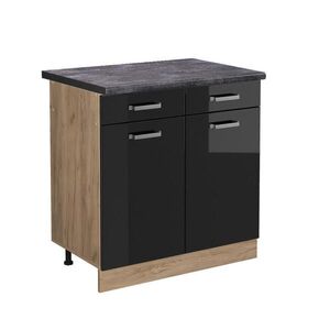 Vicco SPODNÍ SKŘÍŇKA KUCHYŇSKÉ LINKY R-Line Černý vysoký lesk 80 cm , PD Antracit obraz