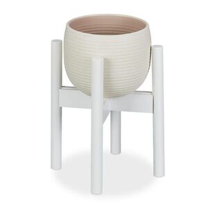 Relaxdays STOJAN Bílý bambus nastavitelný výška 35, 5 cm obraz
