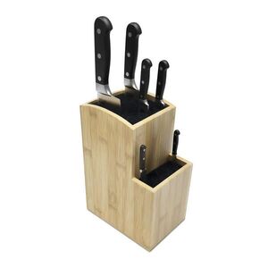 Relaxdays BLOK NA NOŽE Přírodní Černá Bambus 2 patra 25, 5x11, 5x18 cm obraz
