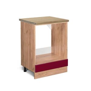 Vicco SKŘÍŇKA NA VESTAVĚNOU TROUBU R-Line Červená vysoký lesk 60 cm , PD Dub obraz