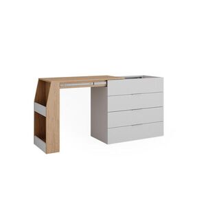 Vicco ŘEMESLNÝ STŮL Iva, Bílá, 98.5-167.5 x 80 x 47 cm rozkládací, 4 zásuvky obraz