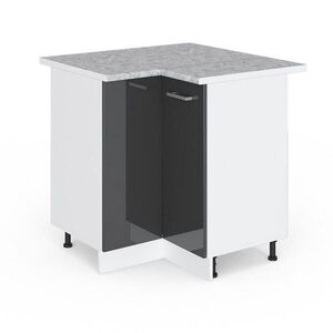 Vicco ROHOVÁ SKŘÍŇKA R-Line Antracitový vysoký lesk 75.6 cm s pracovní deskou obraz