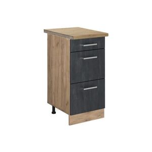 Vicco SPODNÍ SKŘÍŇKA KUCHYŇSKÉ LINKY R-Line Černý beton 40 cm PD Dub obraz
