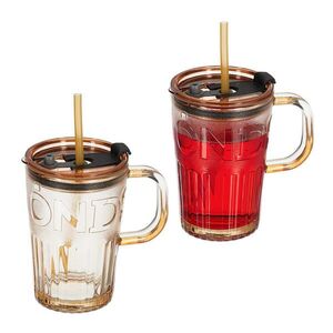 Relaxdays SKLENICE světle hnědá 2-ks-Set 450 ml obraz