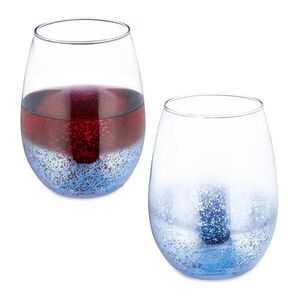 Relaxdays SKLENICE modré 2dílná-sada bez stopky sklo 500 ml obraz