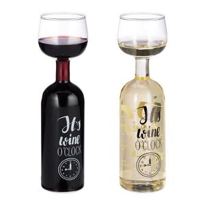 Relaxdays SKLENICE Transparentní 750 ml potisk Its wine oclock obraz