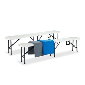 Relaxdays LAVICE Bílá 2er-Set skládací plast kov 181 cm obraz