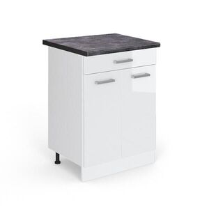 Vicco SPODNÍ SKŘÍŇKA KUCHYŇSKÉ LINKY R-Line Bílá vysoký lesk 60 cm se zásuvkou, PD Antracit obraz