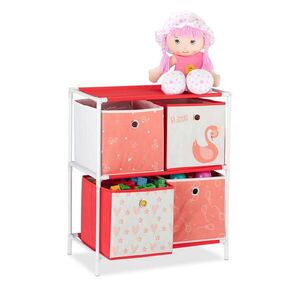 Relaxdays REGÁL Bílá Červená 4-boxy látkové 62 cm obraz