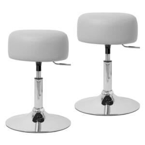 ML-DESIGN TOALETNÍ STOLIČKA, sada 2 ks, Ø 33 cm, světle šedá, z umělé kůže a oceli obraz