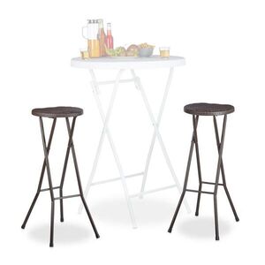 Relaxdays STOLIČKA hnědá barová skládací 2dílná-sada 80 cm obraz