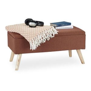 Relaxdays LAVICE Hnědá čalouněná s úložným prostorem 79, 5 cm obraz