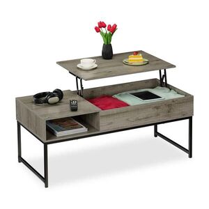 Relaxdays KONFERENČNÍ STOLEK Černý výklopný s úložným prostorem 110x50 cm obraz