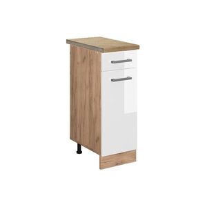 Vicco SPODNÍ SKŘÍŇKA KUCHYŇSKÉ LINKY R-Line Bílá vysoký lesk 30 cm , PD Dub obraz