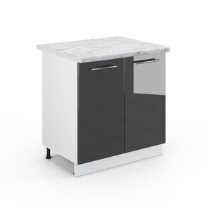 Vicco SKŘÍŇKA POD DŘEZ Fame-Line Antracitový vysoký lesk 80 cm , PD Mramor obraz