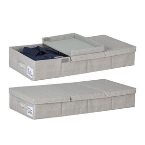 Relaxdays KONTEJNER Šedý pod postel 2ks-Set s víkem obraz