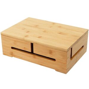 Relaxdays ORGANIZÉR přírodní bambus magnetické víko 32x22x11 cm obraz