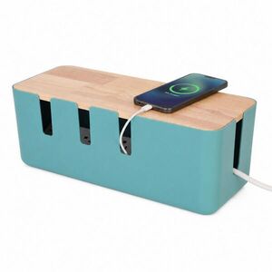 Relaxdays BOX Mátová na kabely dřevěné víko obraz