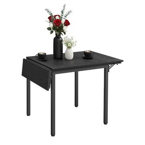 Relaxdays STŮL Černý dřevodekor jídelní skládací 120 cm obraz