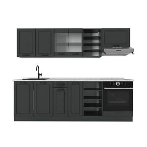 Vicco KUCHYŇSKÝ KOUT R-Line Antracitový venkovský dům/antracit 240 cm , PD Mramor obraz