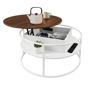Relaxdays STOLEK Bílý-vintage hnědý 80 cm obraz